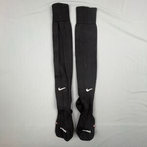 Nike Dri-FIT Over-the-Calf Athletic Socks Black Cushioned Logo Pair